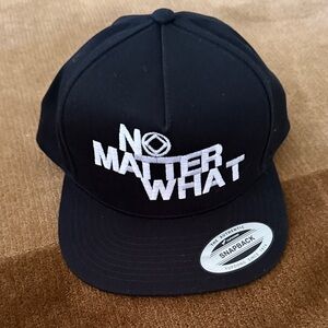 Black Snapback Cap with White Text